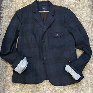 GAP Wool Blend Black Watch Plaid Schoolboy Blazer